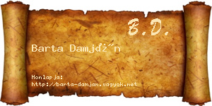 Barta Damján névjegykártya