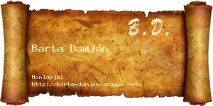 Barta Damján névjegykártya